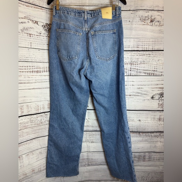 Zara Jeans womens size 6 high rise z1975 straight leg Denim Ankle Mid Blue - Picture 5 of 15